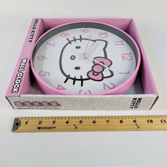 2024 Sanrio Hello Kitty Face Pink Wall Clock Analog Display 9.5" Diameter HK1330 - Picture 5 of 10